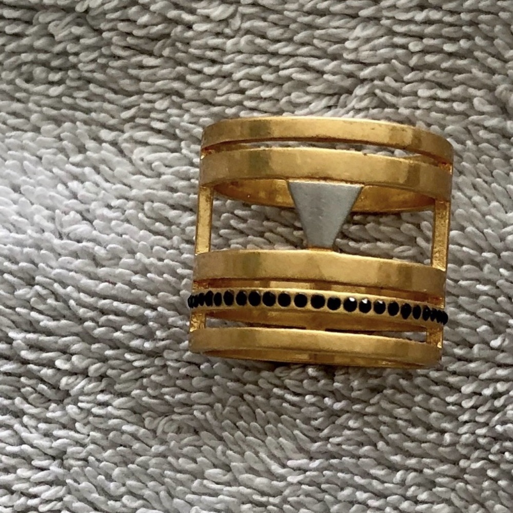 Madewell Gold-Tone Multi-Band Ring with Black Accents
